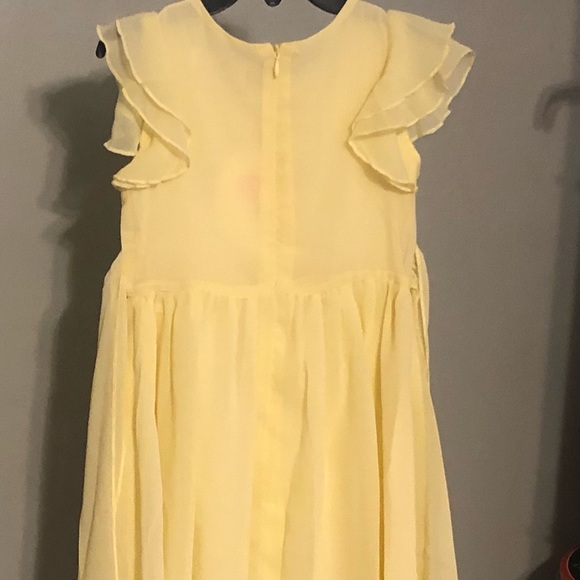 Rose Happy - Yellow Ruffle Cap Sleeve Dress Size 4 - Picture 5 of 7